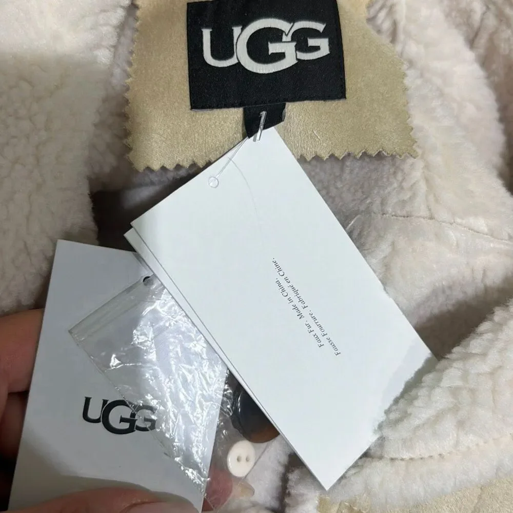 UGG Takara Luxefluff Mid Jacket Womens NWT Oversized - Picture 4 of 4